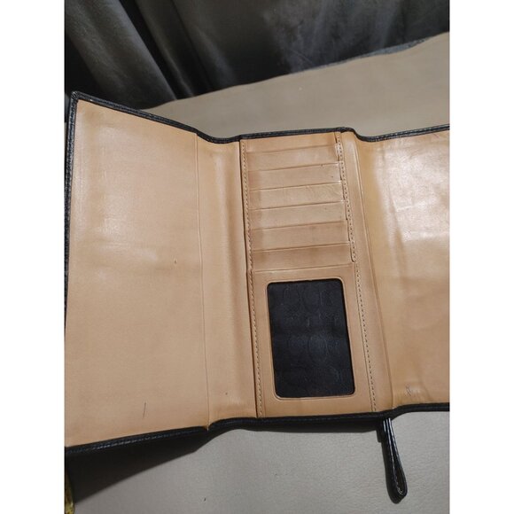 Coach Black Genuine Leather Wallet Card Slots ID Window - Picture 5 of 11